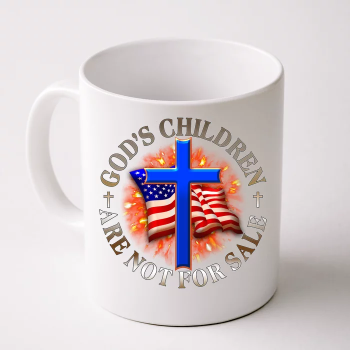 Gods Children Not Are For Sale American USA Flag Front & Back Coffee Mug