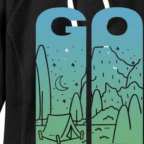 Go Camping original design for camp and wilderness campers Women's Fleece Hoodie