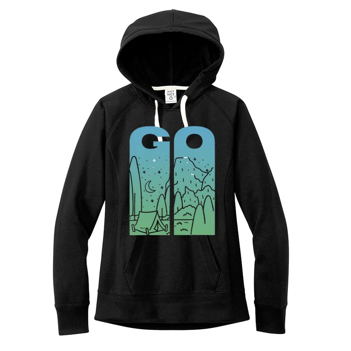 Go Camping original design for camp and wilderness campers Women's Fleece Hoodie