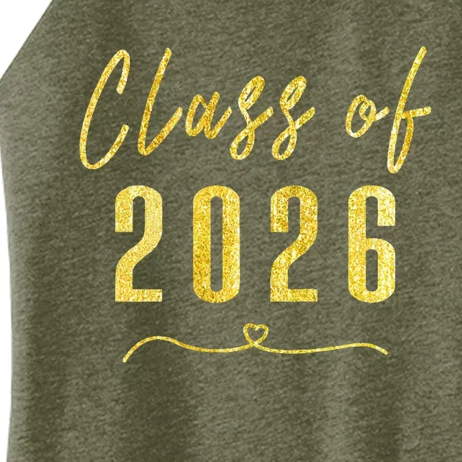 Gold Class Of 2026 Student Gift High School College Women’s Perfect Tri Rocker Tank