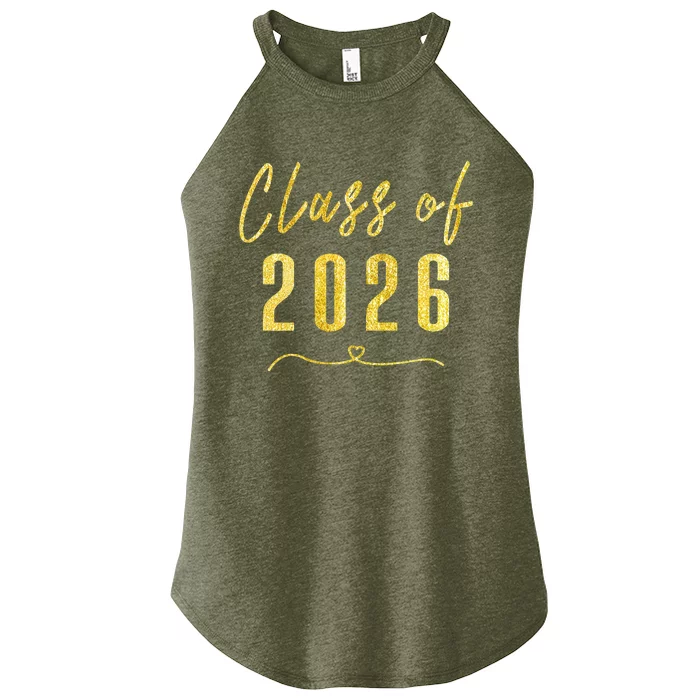 Gold Class Of 2026 Student Gift High School College Women’s Perfect Tri Rocker Tank