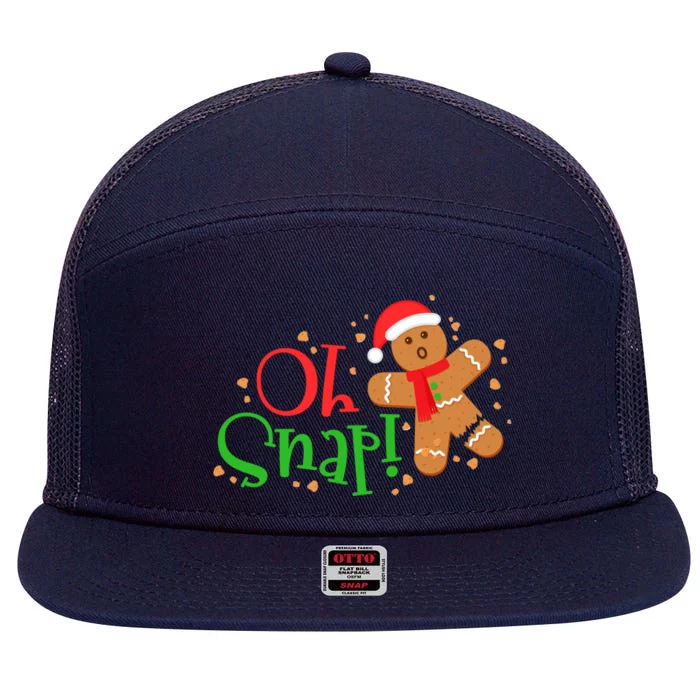 Gingerbread Christmas Oh Snap! Baking Baker Holiday Meaningful Gift 7 Panel Mesh Trucker Snapback Hat