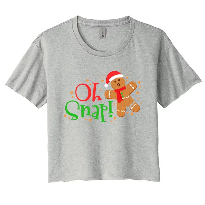 Gingerbread Christmas Oh Snap! Baking Baker Holiday Meaningful Gift Women's Crop Top Tee