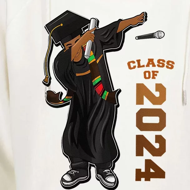 Graduation Class Of 2024 Dabbing Black Kente Stole Womens Funnel Neck Pullover Hood