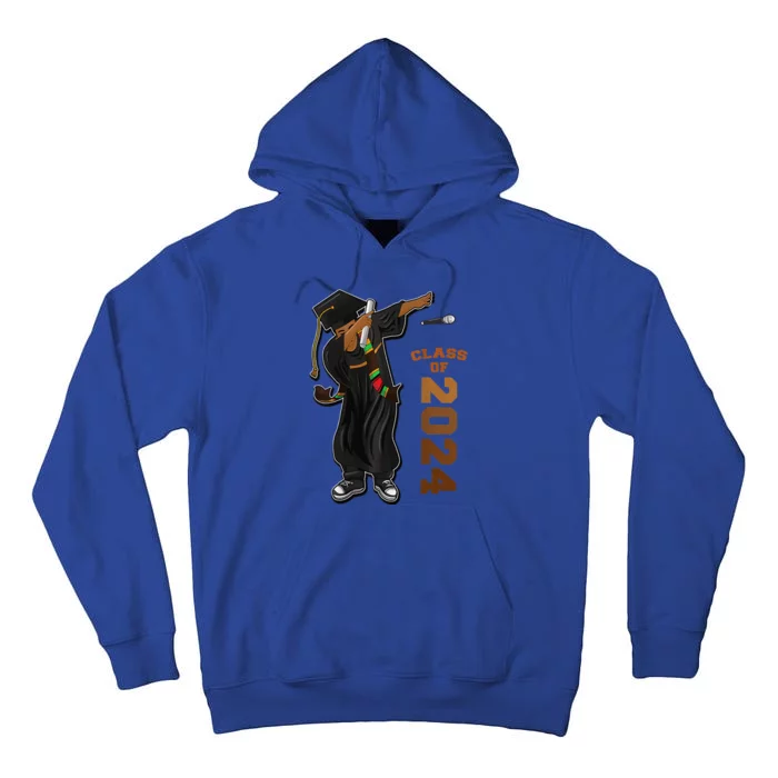 Graduation Class Of 2024 Dabbing Black Kente Stole Tall Hoodie