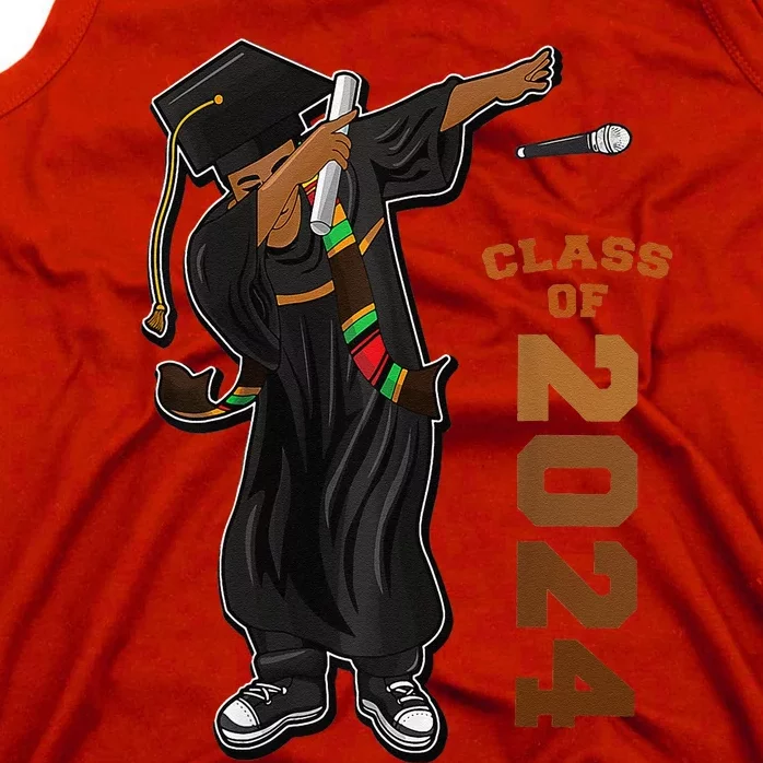 Graduation Class Of 2024 Dabbing Black Kente Stole Tank Top