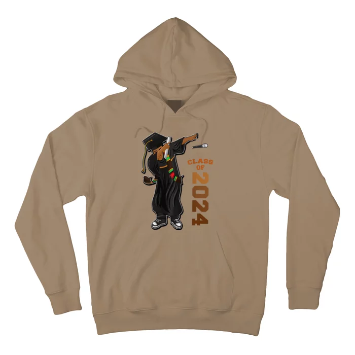 Graduation Class Of 2024 Dabbing Black Kente Stole Hoodie