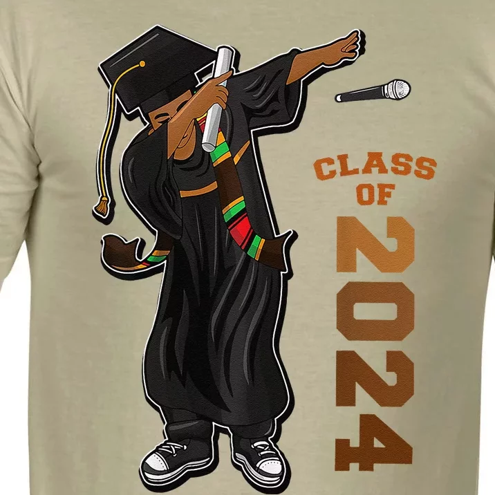 Graduation Class Of 2024 Dabbing Black Kente Stole Comfort Colors T-Shirt