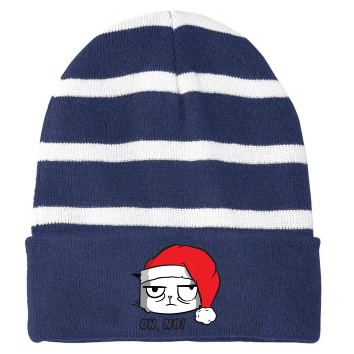 Grumpy Cat Oh No Christmas Striped Beanie with Solid Band