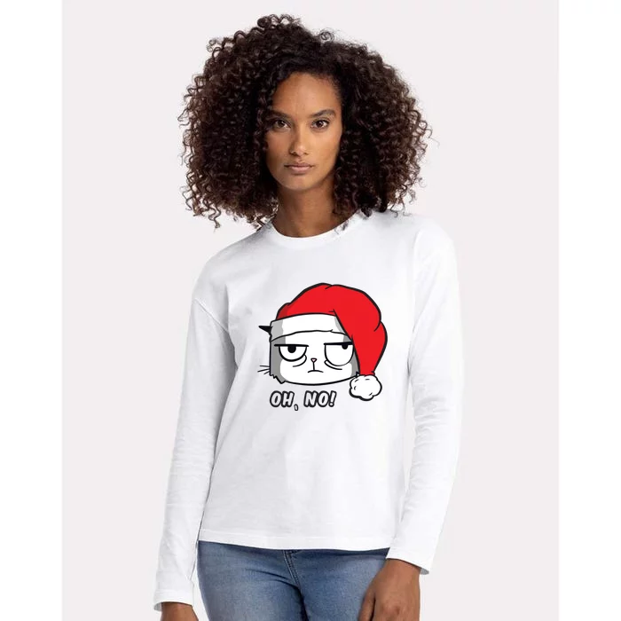 Grumpy Cat Oh No Christmas Womens Cotton Relaxed Long Sleeve T-Shirt