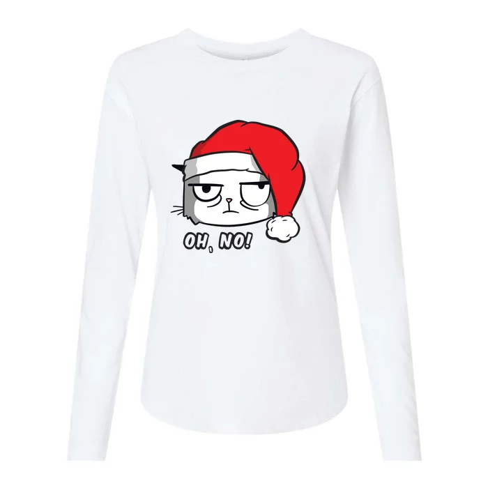 Grumpy Cat Oh No Christmas Womens Cotton Relaxed Long Sleeve T-Shirt