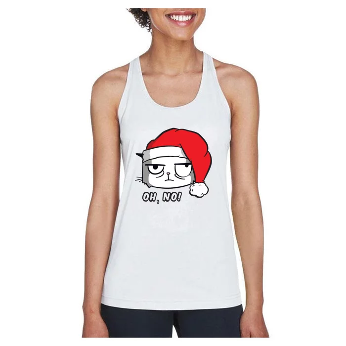 Grumpy Cat Oh No Christmas Women's Racerback Tank