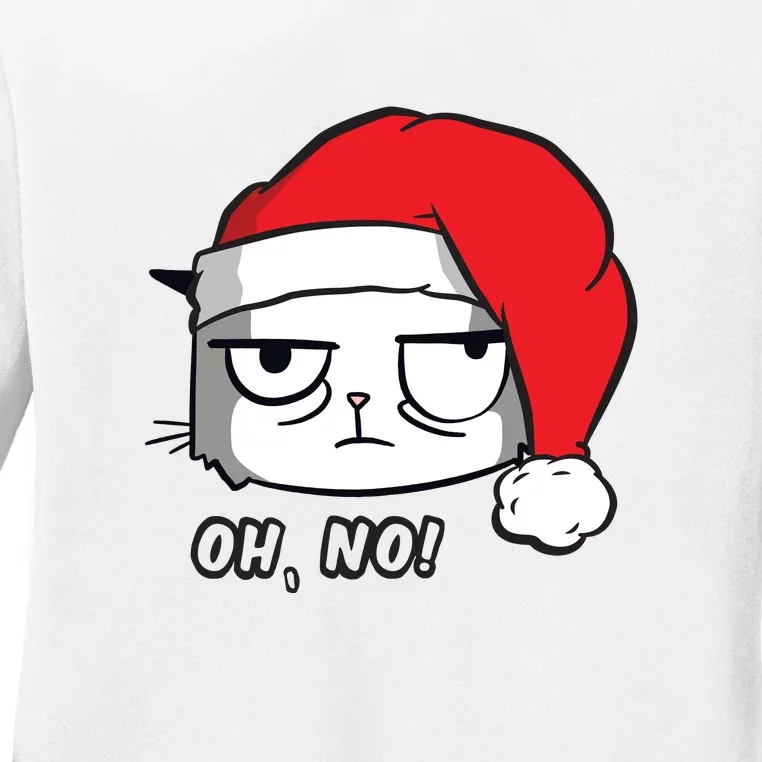 Grumpy Cat Oh No Christmas Ladies Long Sleeve Shirt