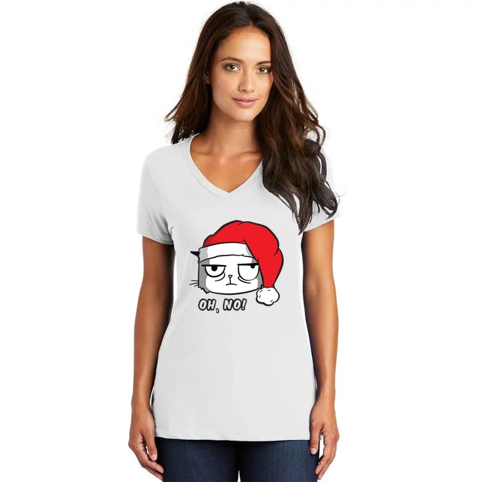 Grumpy Cat Oh No Christmas Women's V-Neck T-Shirt