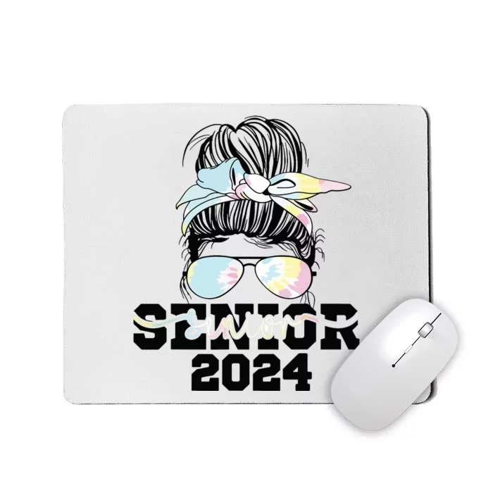 Girl Class Of 2024 Messy Bun Seniors 24 School Mousepad