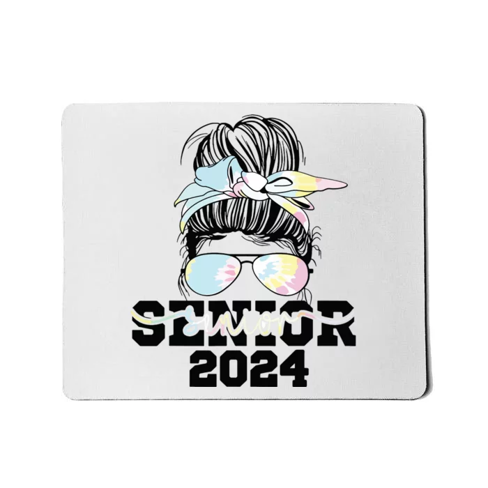 Girl Class Of 2024 Messy Bun Seniors 24 School Mousepad