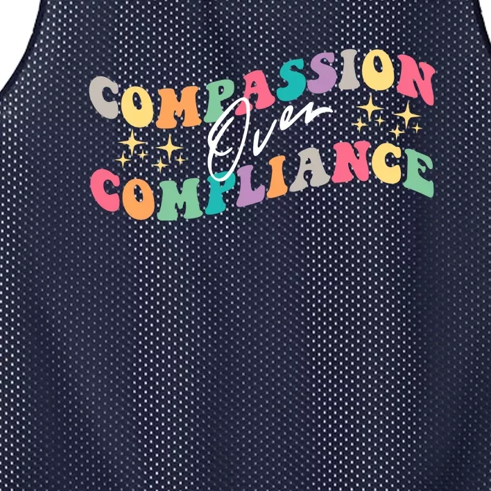 Groovy Compassion Over Compliance ABA Therapy BCBA Therapist Mesh Reversible Basketball Jersey Tank