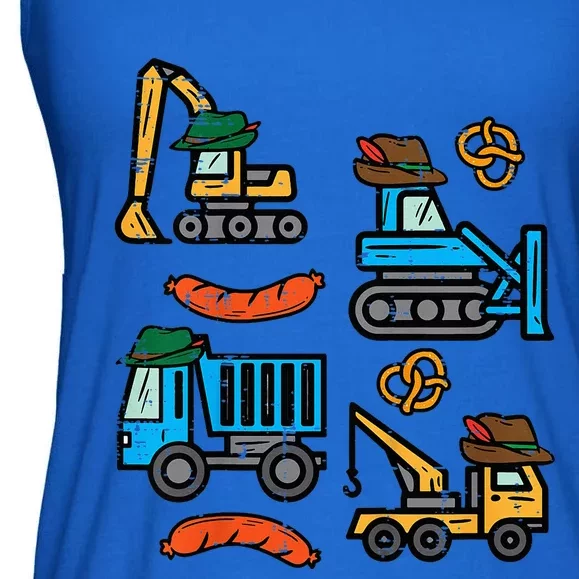 German Construction Pretzel Sausage Oktoberfest Ladies Essential Flowy Tank