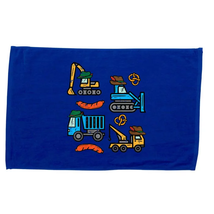 German Construction Pretzel Sausage Oktoberfest Microfiber Hand Towel