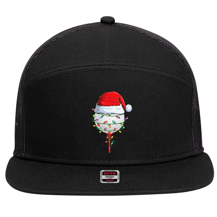 Golfing Christmas Pajama Funny Holiday Santa Hat 7 Panel Mesh Trucker Snapback Hat