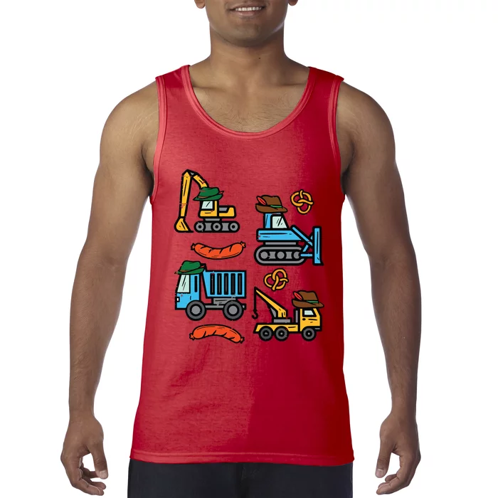 German Construction Pretzel Sausage Oktoberfest Tank Top