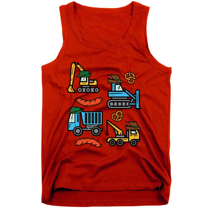 German Construction Pretzel Sausage Oktoberfest Tank Top