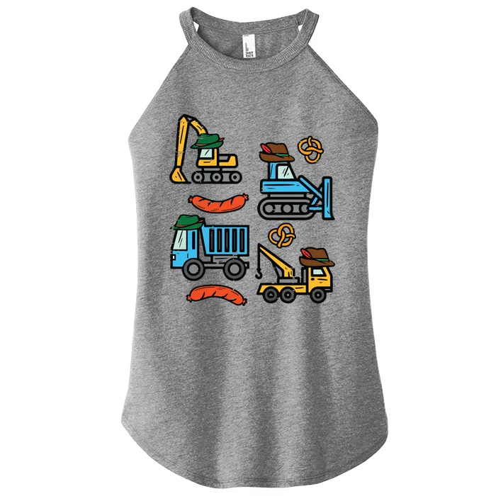 German Construction Pretzel Sausage Oktoberfest Women’s Perfect Tri Rocker Tank