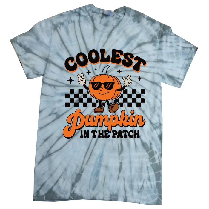 Groovy Coolest Pumpkin In The Patch Halloween For Boy Kids Tie-Dye T-Shirt