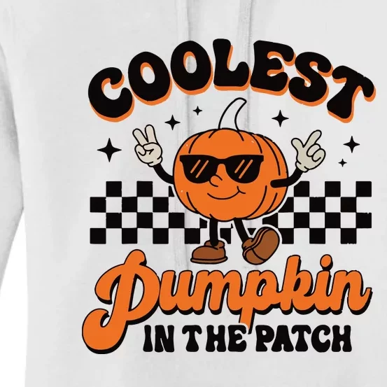 Groovy Coolest Pumpkin In The Patch Halloween For Boy Kids Women's Pullover Hoodie