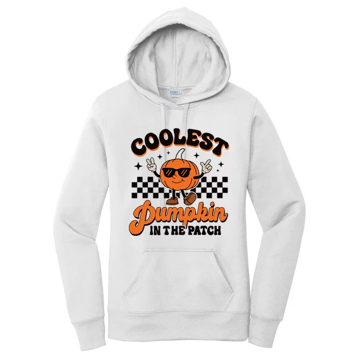 Groovy Coolest Pumpkin In The Patch Halloween For Boy Kids Women's Pullover Hoodie