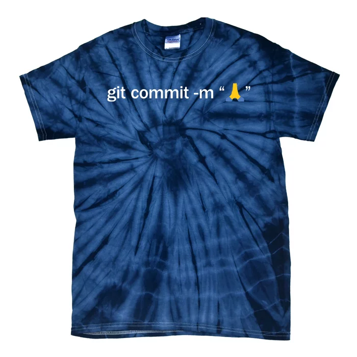 Git Commit Prayer Hands Programmer Coder Software Engineer Tie-Dye T-Shirt