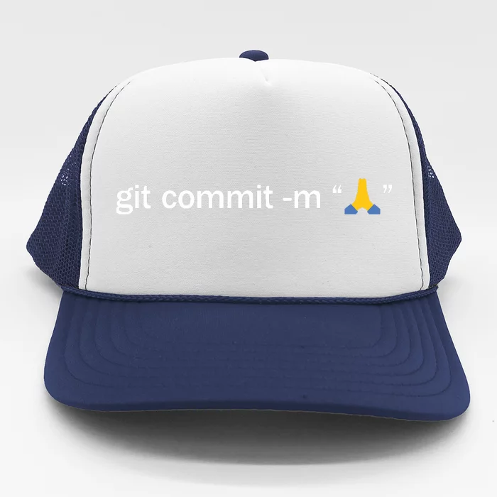 Git Commit Prayer Hands Programmer Coder Software Engineer Trucker Hat