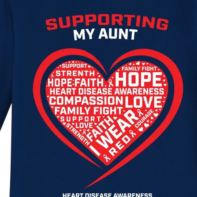 Gifts Clothes Products Wear Red Aunt Heart Disease Awareness Cool Gift Baby Long Sleeve Bodysuit