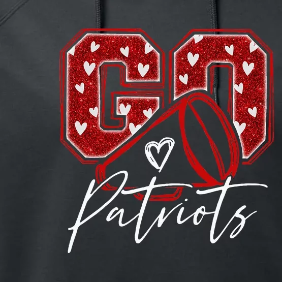 Go Cheer Patriots Design Gift Performance Fleece Hoodie