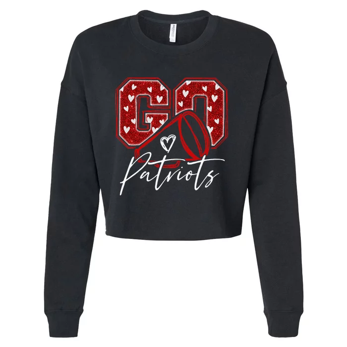 Go Cheer Patriots Design Gift Cropped Pullover Crew