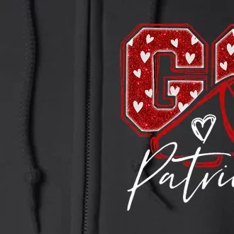 Go Cheer Patriots Design Gift Full Zip Hoodie