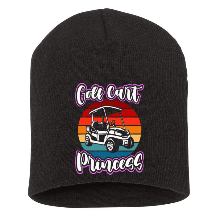 Golf Cart Princess Golfing Girl Golf Sport Short Acrylic Beanie