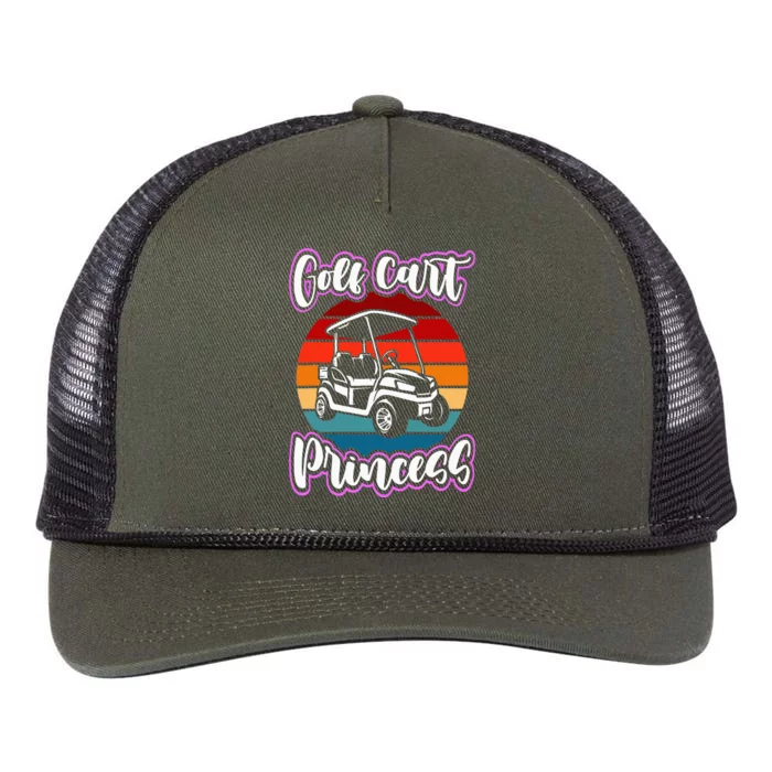 Golf Cart Princess Golfing Girl Golf Sport Retro Rope Trucker Hat Cap