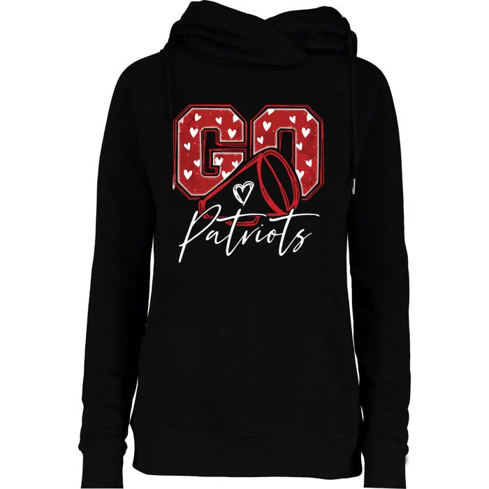 Go Cheer Patriots Design Gift Womens Funnel Neck Pullover Hood