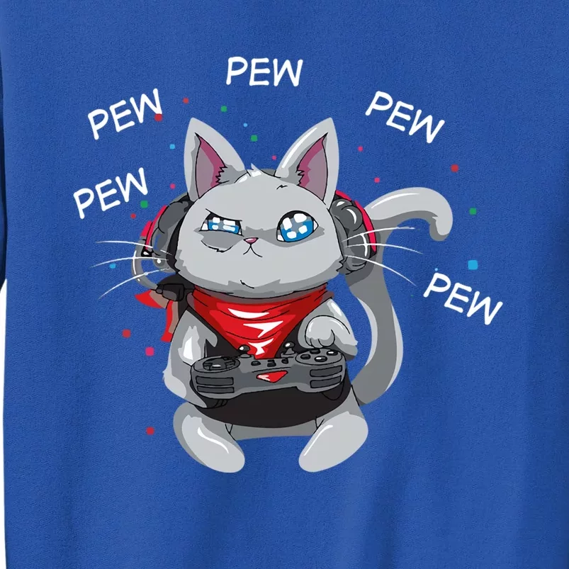 Gamer Cat Pew Pew Pew Cute Cat Funny Animal Kitty Cats Gift Sweatshirt