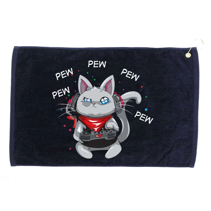 Gamer Cat Pew Pew Pew Cute Cat Funny Animal Kitty Cats Gift Grommeted Golf Towel