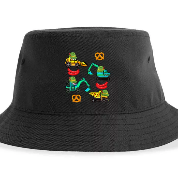 German Construction Pretzel Sausage Oktoberfest Sustainable Bucket Hat