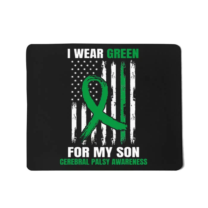 Green Cerebral Palsy Awareness American Flag Cp Mom Dad Son Mousepad