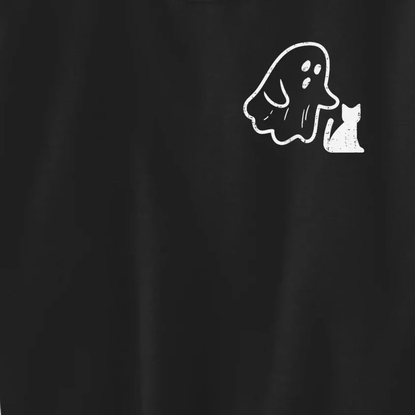 Ghost Cat Pocket Funny Halloween Costume Kids Sweatshirt