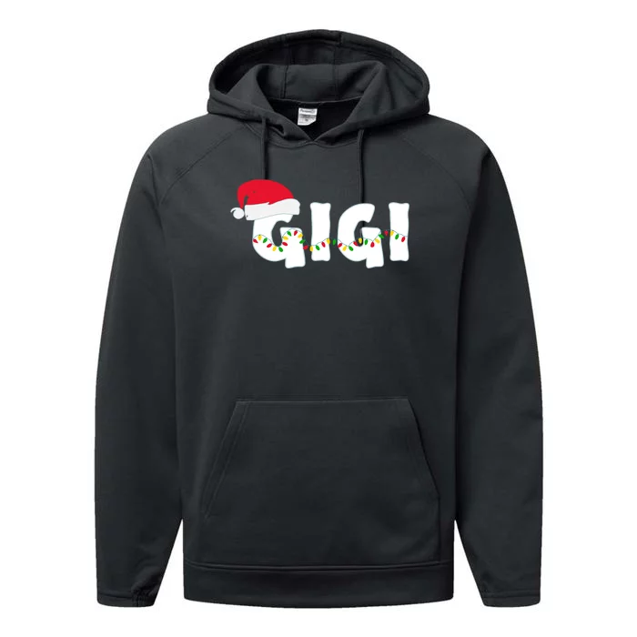 Gigi Christmas Pajama Family Matching Santa Hat Gift Performance Fleece Hoodie