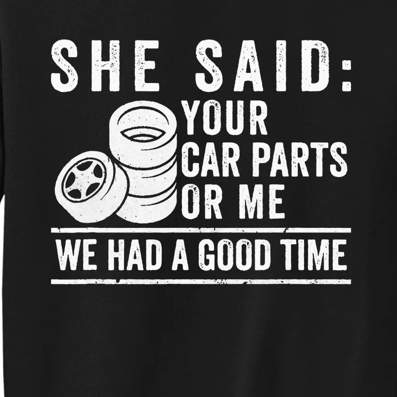 Garage Car Parts Mechanic Racing Car Lover Tall Sweatshirt