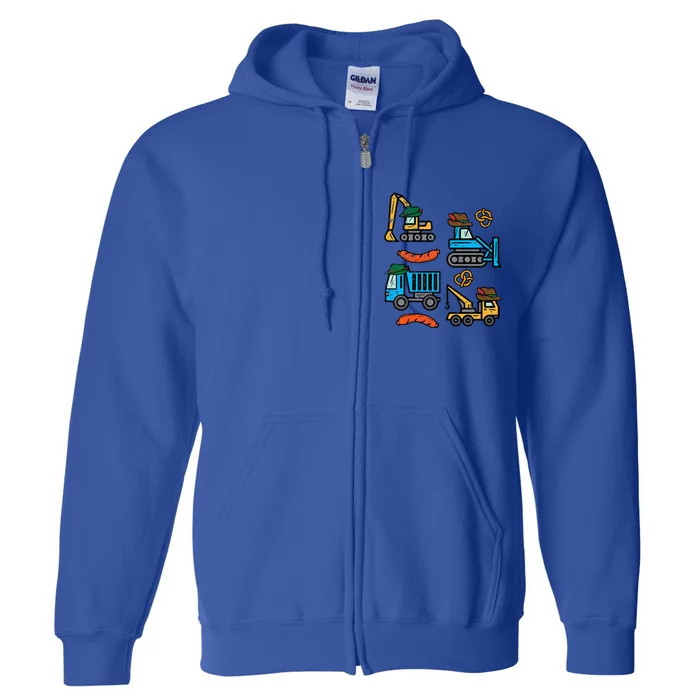 German Construction Pretzel Sausage Oktoberfest Full Zip Hoodie