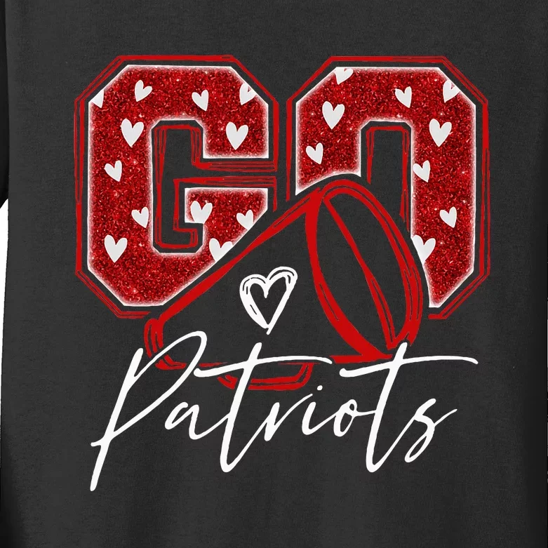 Go Cheer Patriots Design Kids Long Sleeve Shirt