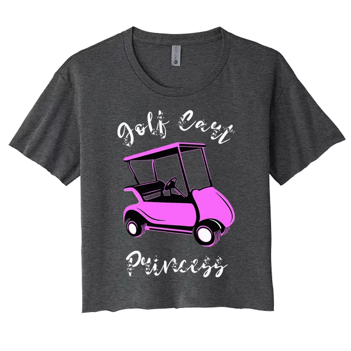 Golf Cart Princess Golfing Girl Golf Sport Lover Golfer Women's Crop Top Tee