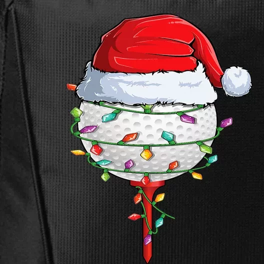 Golfing Christmas Pajama Funny Holiday Golf Ball Santa Hat City Backpack